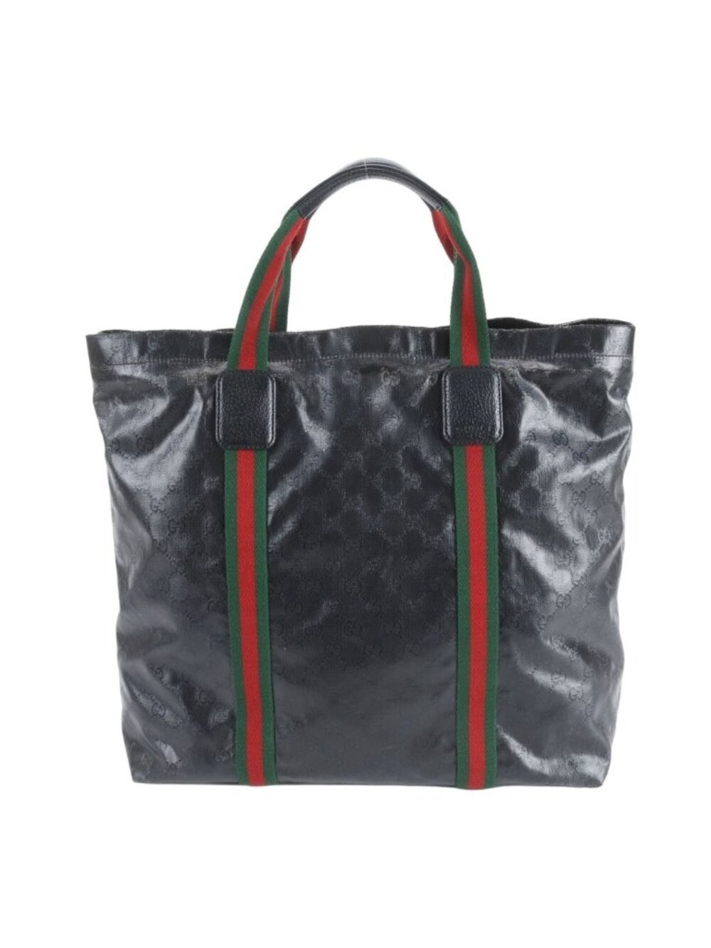 Gucci GG Crystal Sherry Line Leather Tote Shoulder Business